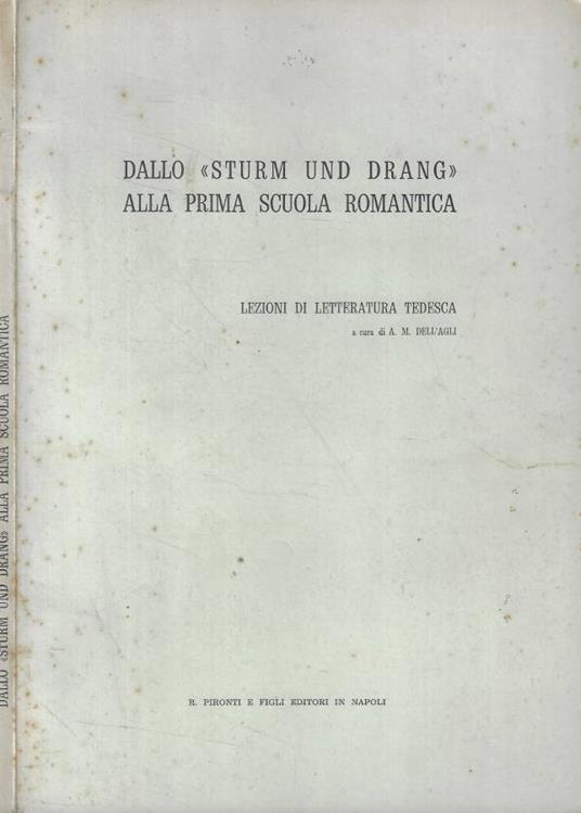 Dallo Sturm und drang alla prima scuola romantica - copertina