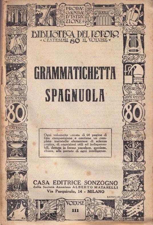 Grammatichetta spagnuola - copertina