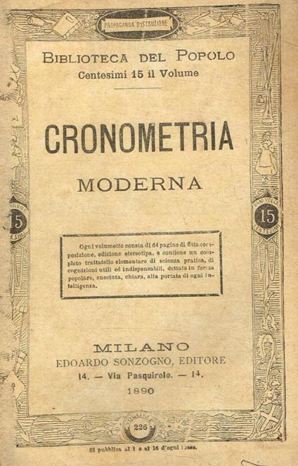 Cronometria moderna - copertina