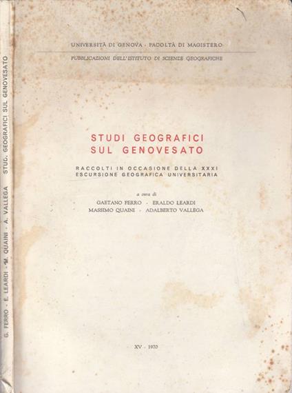Studi geografici sul genovesato - copertina