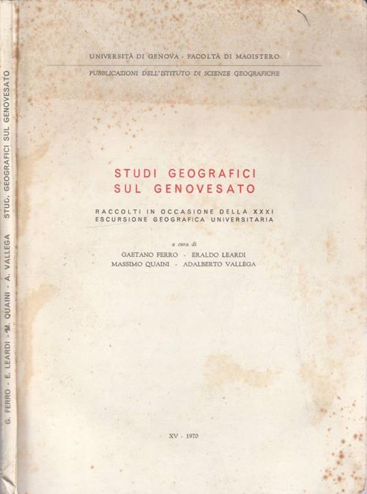 Studi geografici sul genovesato - copertina