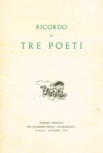Ricordo di tre poeti - copertina