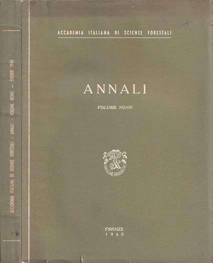 Annali, vol. IX, 1960 - copertina