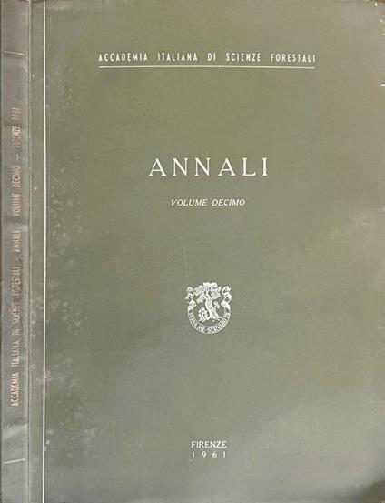 Annali, vol. X, 1961 - copertina