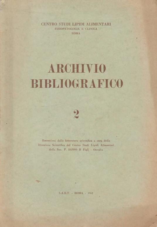 Archivio bibliografico n 2 - copertina