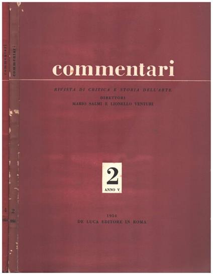 Commentari vol n.2, 4 - Anno V - copertina