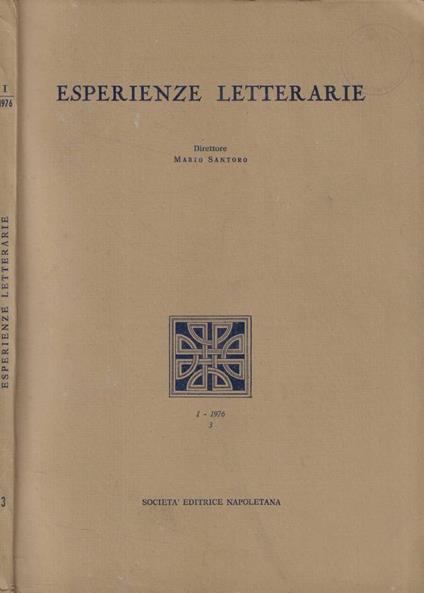 Esperienze letterarie n. 3 Anno 1976 - copertina