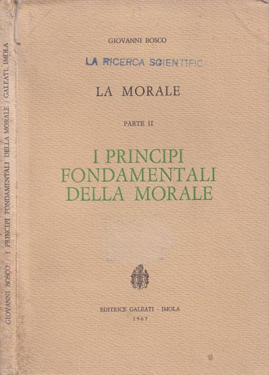 I principi fondamentali della morale, parte II - G. Bosco - copertina