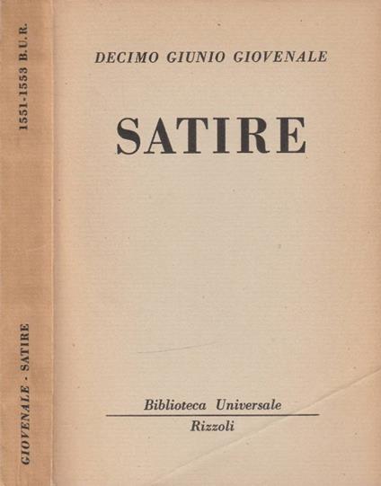 Satire - D. Giunio Giovenale - copertina