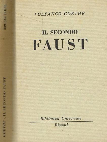 Il secondo Faust - Johann Wolfgang Goethe - copertina