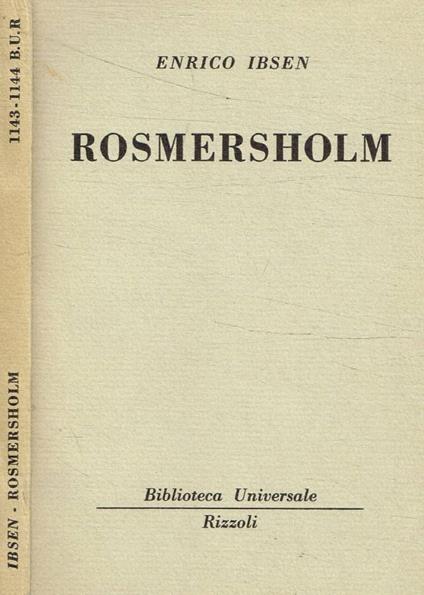 Rosmersholm - Henrik Ibsen - copertina