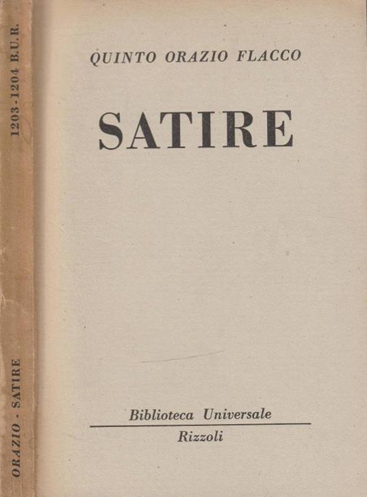 Satire - Q. Flacco Orazio - copertina