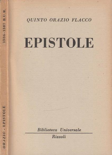 Epistole - Q. Flacco Orazio - copertina