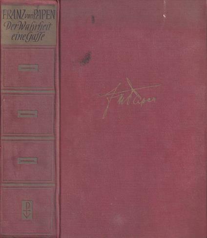 Der wahrheit eine gasse - Franz von Pape - copertina