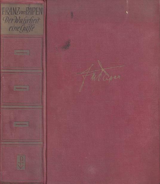 Der wahrheit eine gasse - Franz von Pape - copertina