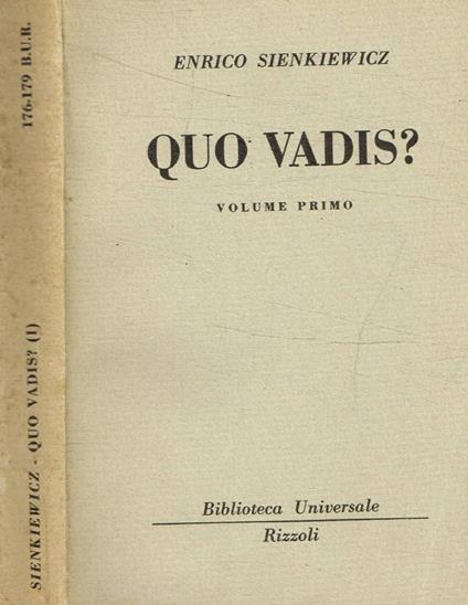 Quo vadis? Vol.I - Henryk Sienkiewicz - copertina