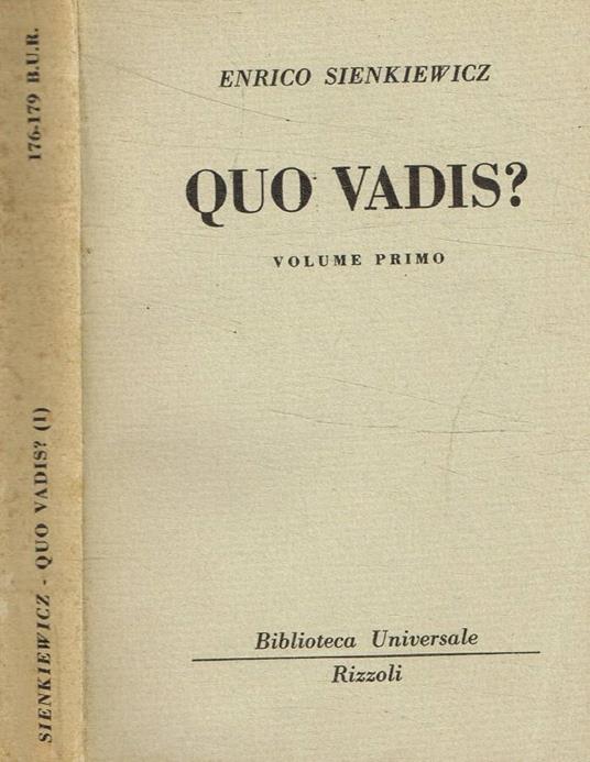 Quo vadis? Vol.I - Henryk Sienkiewicz - copertina