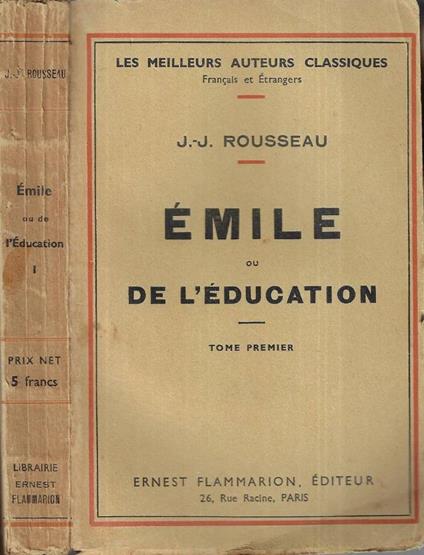 Emile ou de l' education Tome I - Johann J. Winckelmann - copertina
