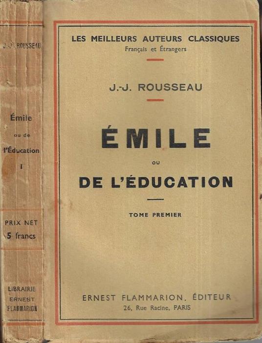 Emile ou de l' education Tome I - Johann J. Winckelmann - copertina