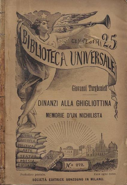 Dinanzi alla ghigliottina (Impressioni e ricordi) Memorie d'un nichilista - copertina