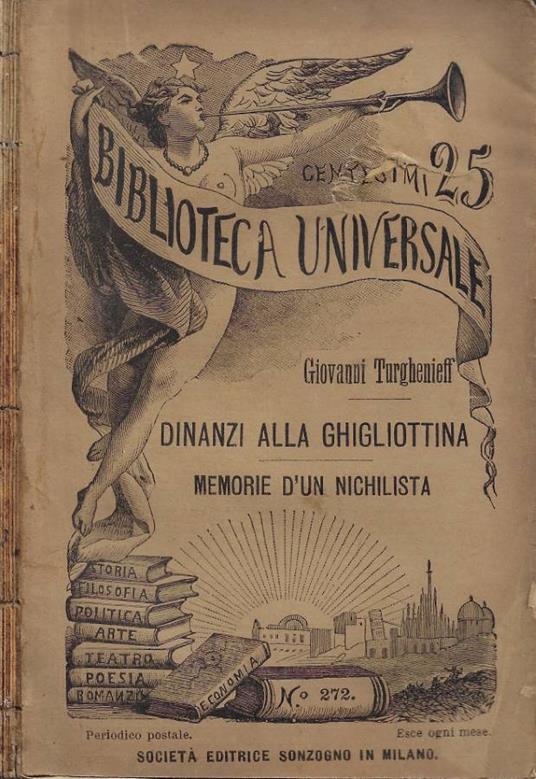 Dinanzi alla ghigliottina (Impressioni e ricordi) Memorie d'un nichilista - copertina