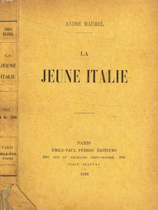 La jeune Italie - copertina