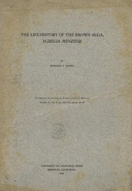 The life-history of the brown alga, Egregia Menziesii - copertina