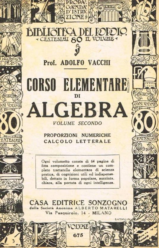 Corso elementare di algebra vol.II - copertina