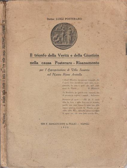 Il trionfo della Verità e delle Giustizia nella causa Posteraro-Risanamento (Autografo) - copertina