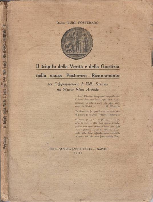 Il trionfo della Verità e delle Giustizia nella causa Posteraro-Risanamento (Autografo) - copertina