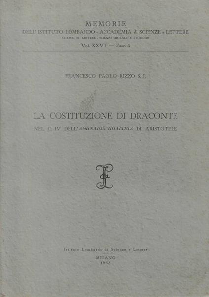 La costituzione di Draconte - copertina