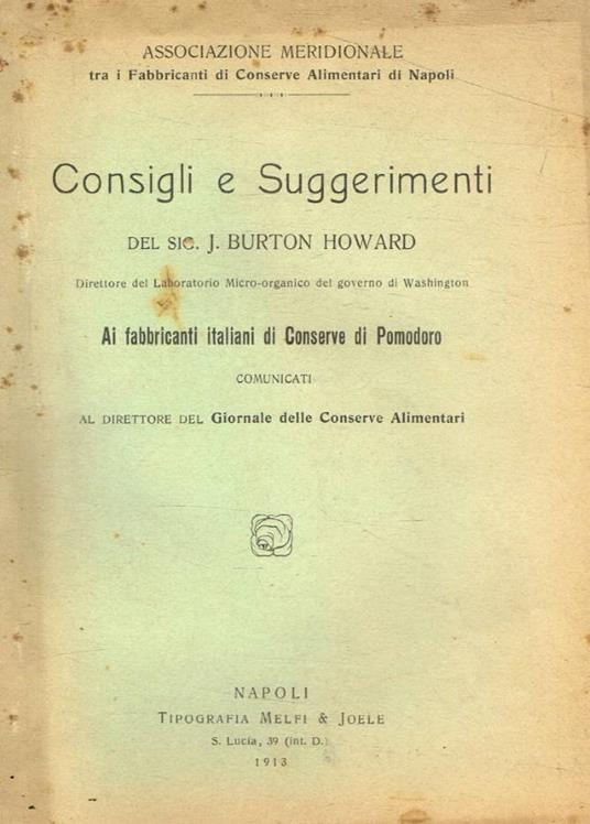 Consigli e suggerimenti ai fabbricanti italiani di conserve di pomodoro - copertina