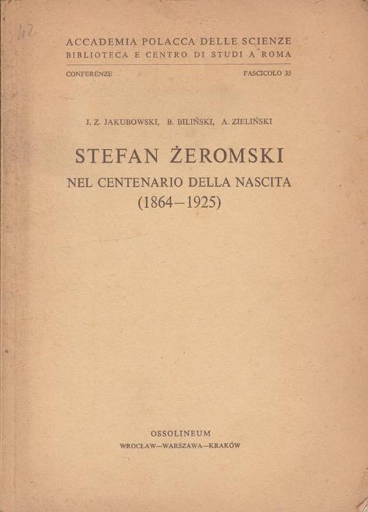 Stefan Zeromski - copertina