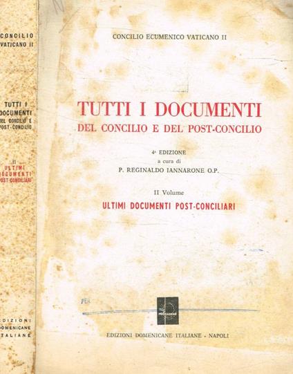 Concilio Ecumenico Vaticano II. Tutti i documenti del Concilio e del post-Concilio vol.II - copertina