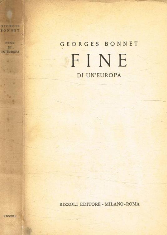 Fine di un'Europa - copertina