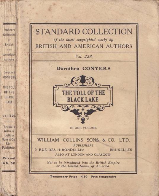 The toll of the black lake - copertina