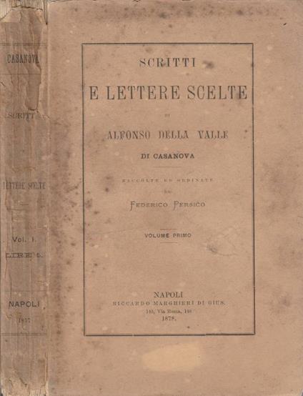 Scritti e lettere scelte vol I - copertina