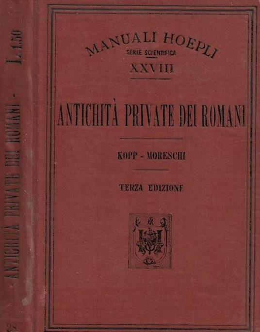 Antichità private dei romani - copertina