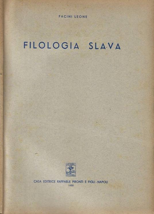 Filologia slava - copertina