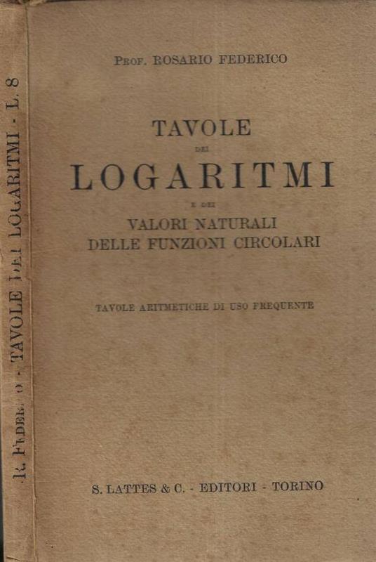 Tavole dei logaritmi - copertina
