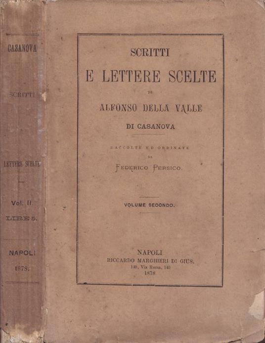 Scritti e lettere scelte, vol. II - copertina