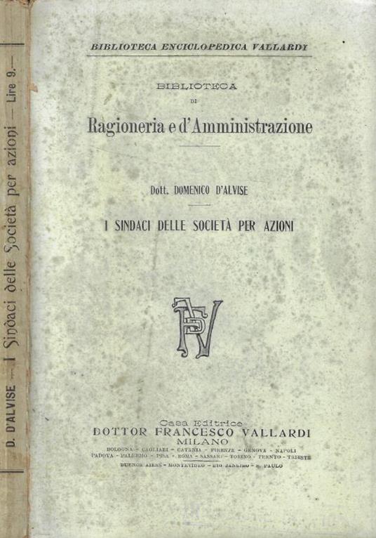 I sindaci delle società per azioni - copertina