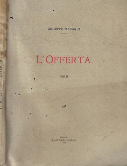 L' offerta (Autografo) - copertina