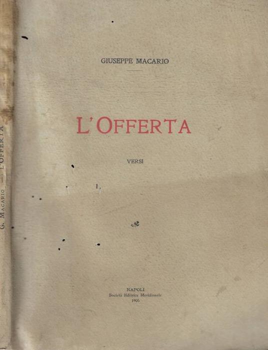 L' offerta (Autografo) - copertina
