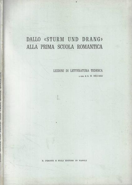 Dallo Sturm und drang alla prima scuola romantica - copertina