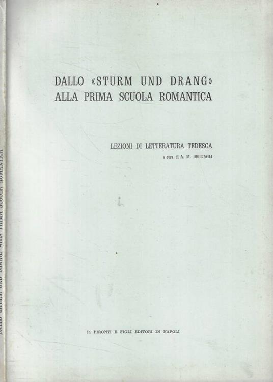 Dallo Sturm und drang alla prima scuola romantica - copertina