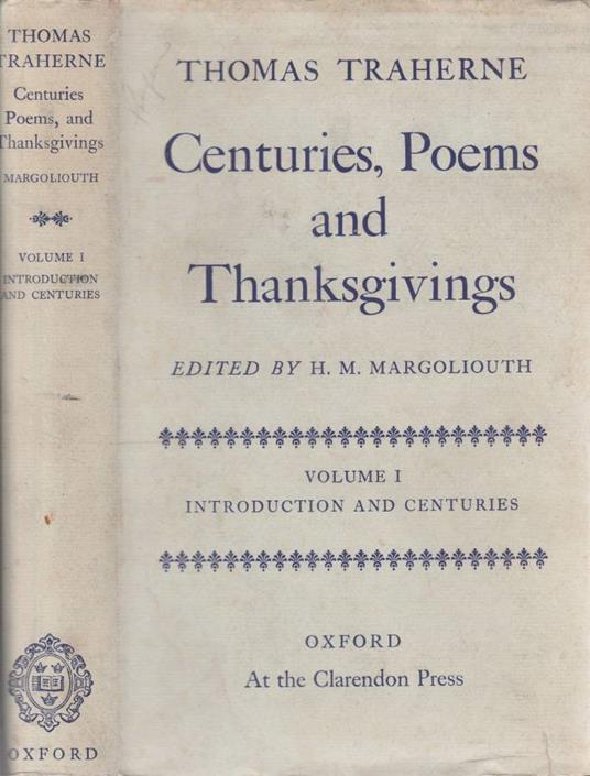 Centuries, poems and thanksgivings vol I - copertina