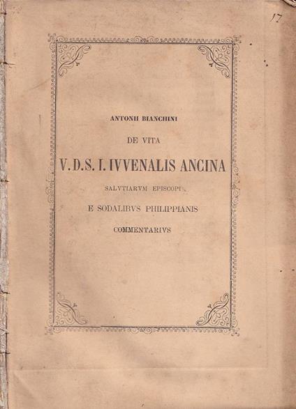 De vita V.D.S.I. ivvenalis ancina - copertina