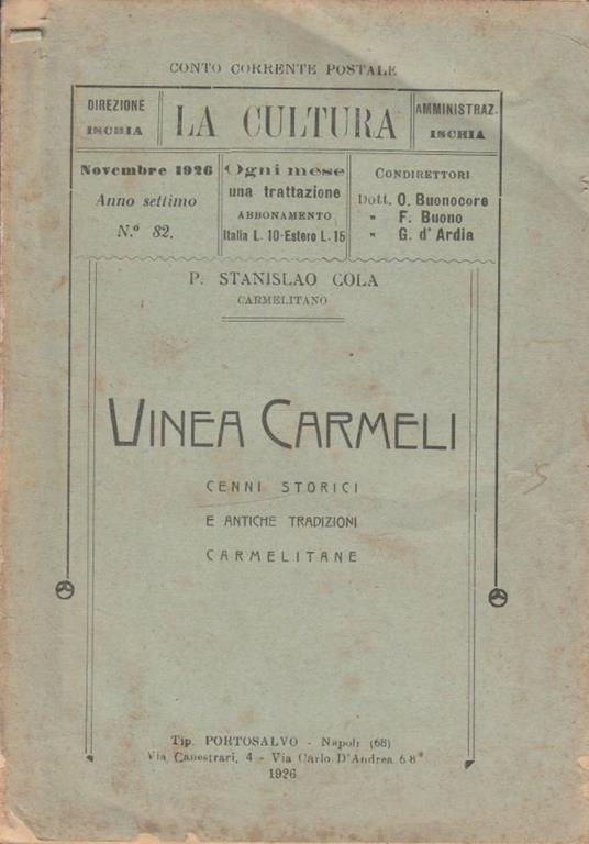 Vinea Carmeli - copertina