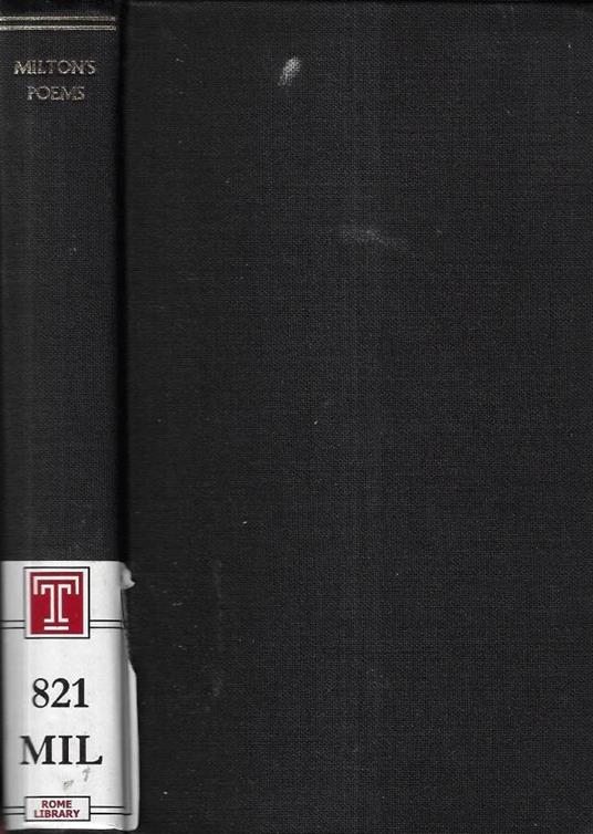 Milton's Poems - copertina